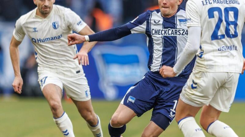 2. Bundesliga am Sonntag: Hertha patzt gegen Magdeburg, kein Sieger im turbulenten Frankenderby