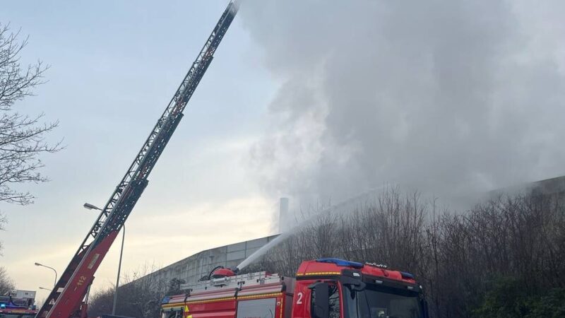 Hilfe aus der Nachbarschaft: Meerbuscher Feuerwehr bei Großbrand in Krefeld im Einsatz