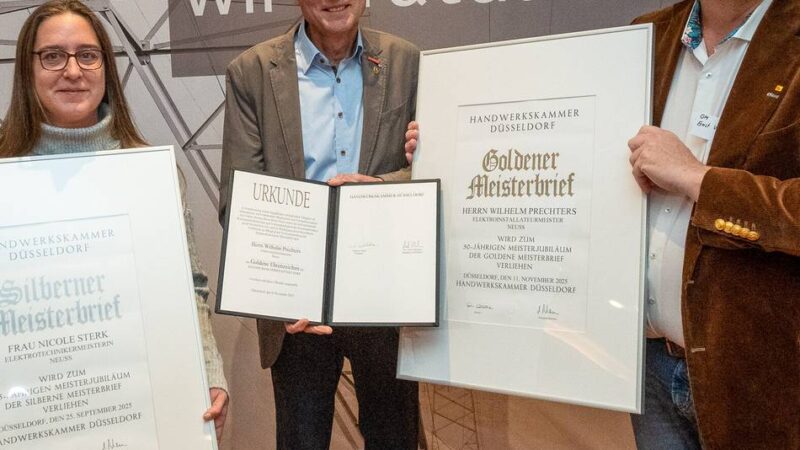 Betrieb aus Neuss: Handwerkskammer zeichnet Elektriker-Familie aus