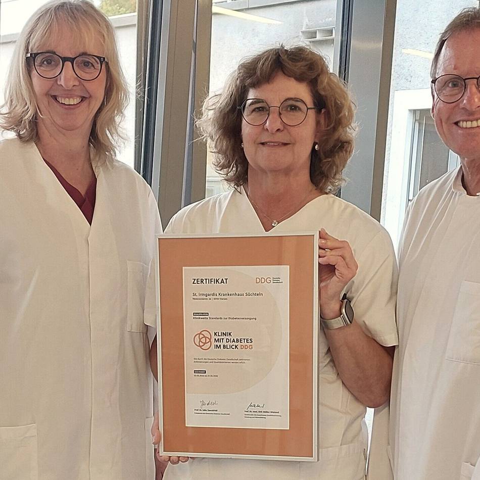St. Irmgardis-Krankenhaus Süchteln: Auszeichnung für die Diabetologie