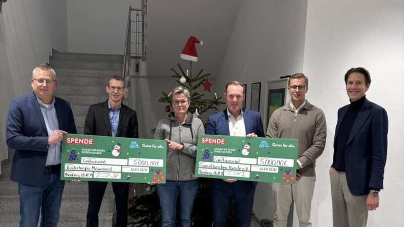 An Organisationen in Voerde und Oberhausen: Aldi Süd in Rheinberg spendet Einrichtungen 10.000 Euro