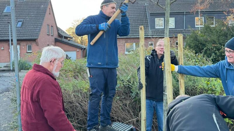 Bienenzuchtverein Alpen-Rheinberg-Sonsbeck: Bienenzuchtverein pflanzt gespendete Silberlinde in Borth