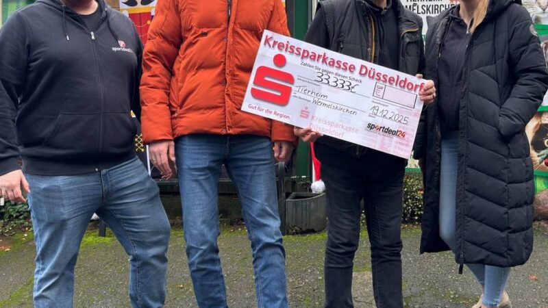 Weihnachtsgeschenk von Sportdeal24: Tierheim Wermelskirchen freut sich über Schnapszahl-Spende