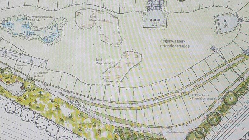 Regenrückhaltebecken am Hang der Sonsbecker Schweiz: Millionen-Invest zum Starkregen-Schutz