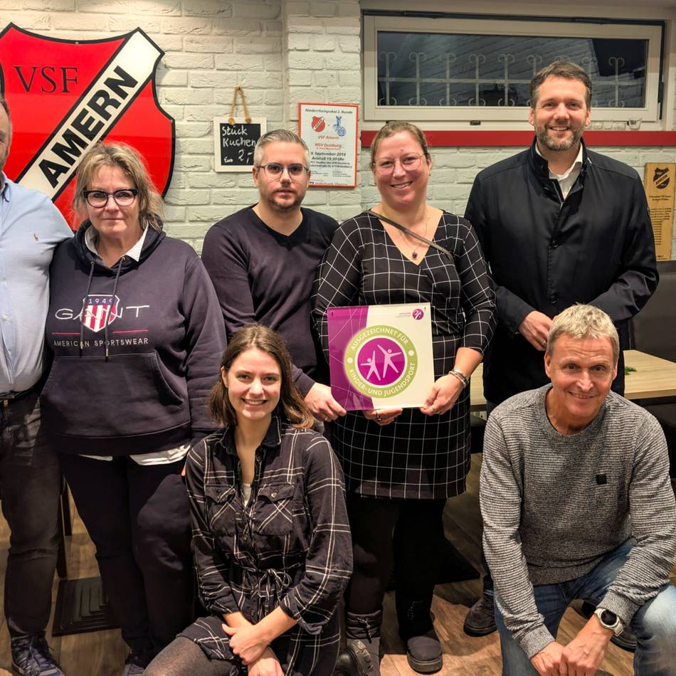 NRW-Sportjugend zeichnet ersten Verein im Kreis aus: Qualitätssiegel für die VSF Amern