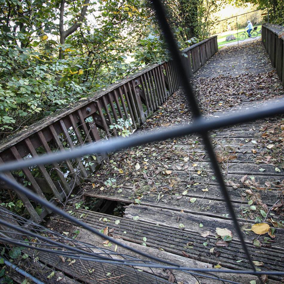 Marode Brücke im Grevenbroicher Stadtpark: Holz oder Beton? Erste Varianten für Neubau vorgestellt
