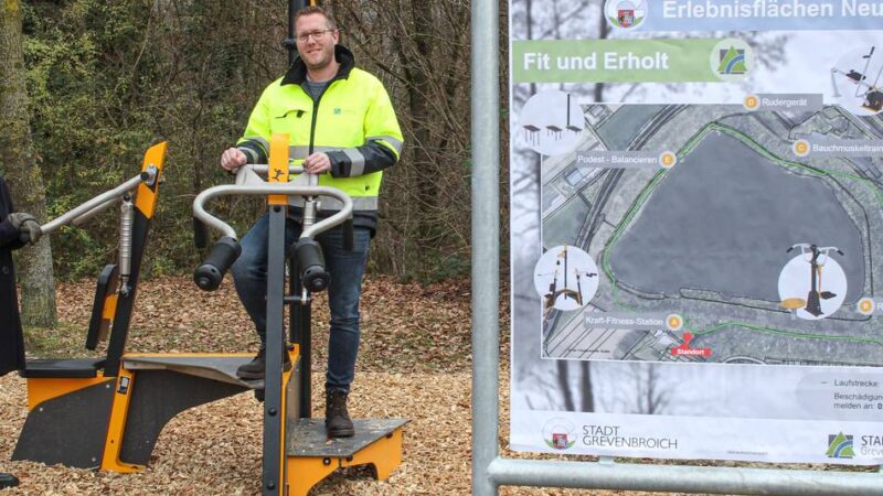 Erlebnisfläche in Grevenbroich: Neurather See ist jetzt ein Outdoor-Fitnessstudio