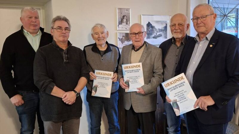 Sieger des Reisejahres ausgezeichnet: Luftbote Weeze ehrt seine erfolgreichen Brieftaubenzüchter