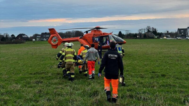 Ungewöhnliches Unfallgeschehen in Meerbusch: Zwei Hubschraubereinsätze an Baustellen an einem Tag