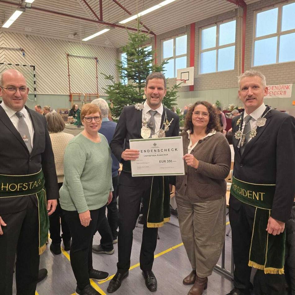 St.-Georgius-Bruderschaft Auwel-Holt-Westerbroek: Schützen unterstützen die Lepra-Hilfe in Auwel-Holt