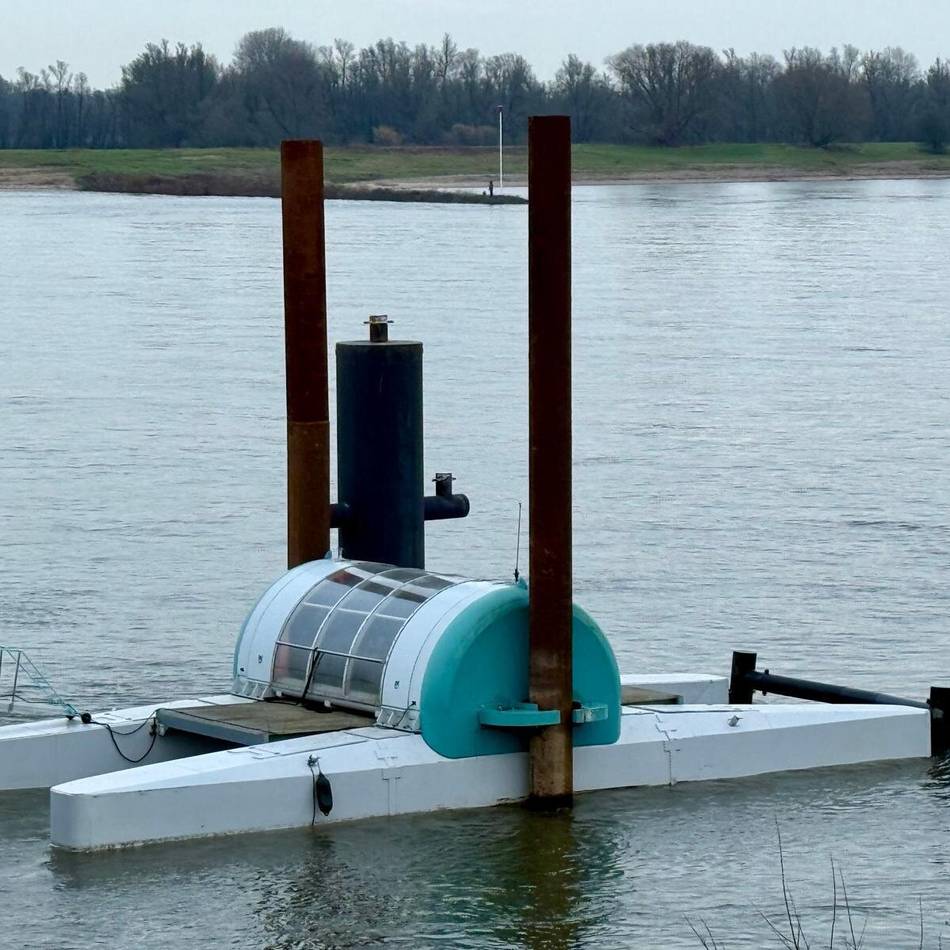 Experiment in den Niederlanden: Ungewöhnliche Konstruktion im Rhein bei Millingen sorgt für Aufsehen