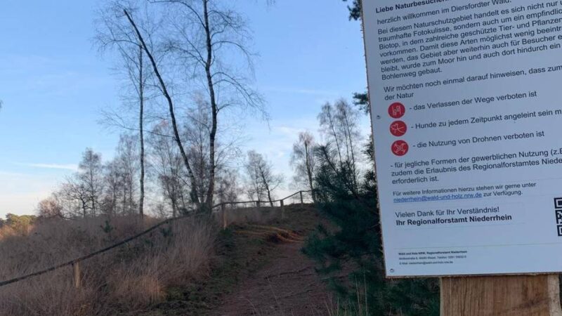 Hinweisschilder sorgen für Irritation: Was ist im Diersfordter Wald beim Fotografieren erlaubt – und was nicht?