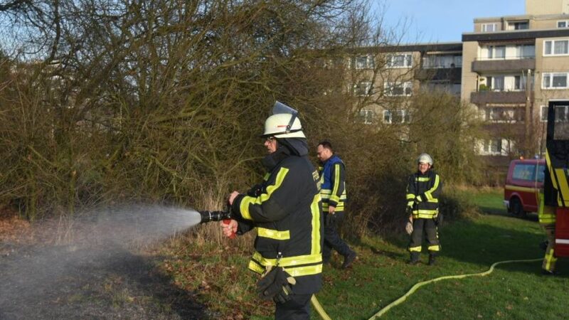 Einsatz in Krefeld: Feuerwehr löscht Vegetationsbrand in Elfrath