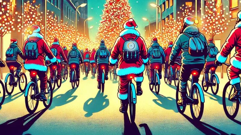 Aktion vom ADFC Korschenbroich: „Adventsradeln“ als Fahrrad-Demo durch die Stadt