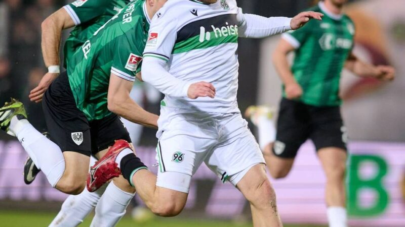 2. Fußball-Bundesliga: Zwei Tore in der Nachspielzeit – Hannover 96 verpasst Sieg in Münster