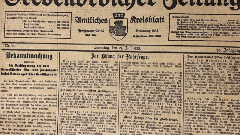 Geschichte in der Schlossstadt: Verein lädt zu besonderem Jahresrückblick – Grevenbroich vor 100 Jahren