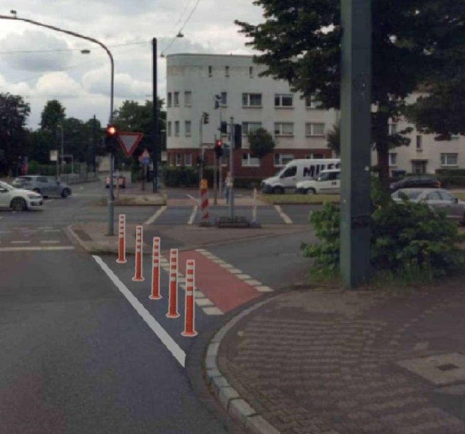 Verkehr in Düsseldorf: Heinrich-Erhardt-Straße wird jetzt abgepollert