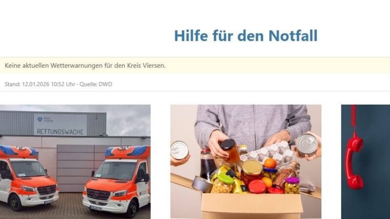 Neues Angebot: Kreis Viersen erstellt Internetseite für Notfälle