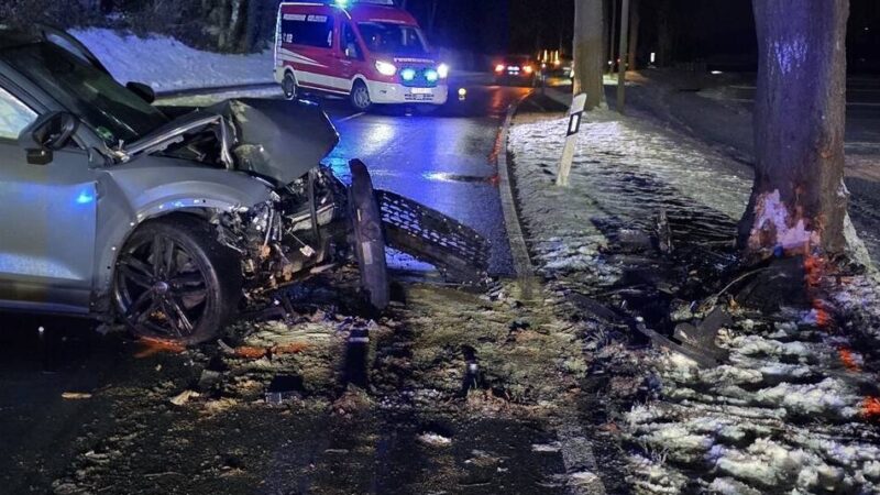 Unfall in Geldern: Nettetaler kracht gegen einen Baum