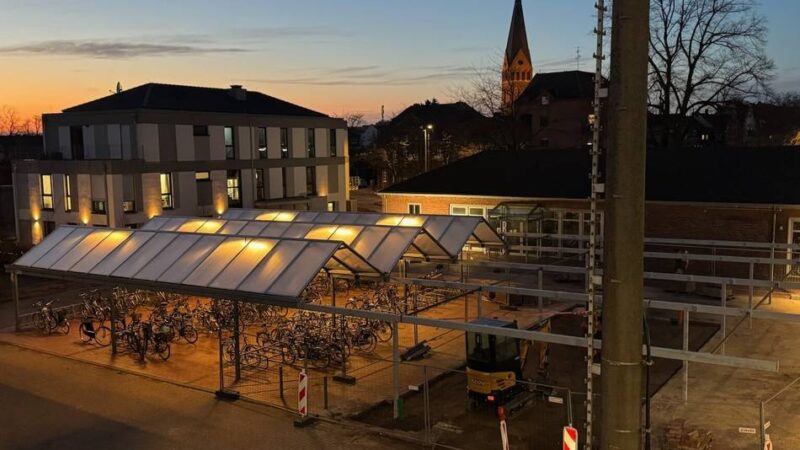 Erweiterung der Radstation: 210 zusätzliche Fahrradparkplätze am Bahnhof in Kevelaer