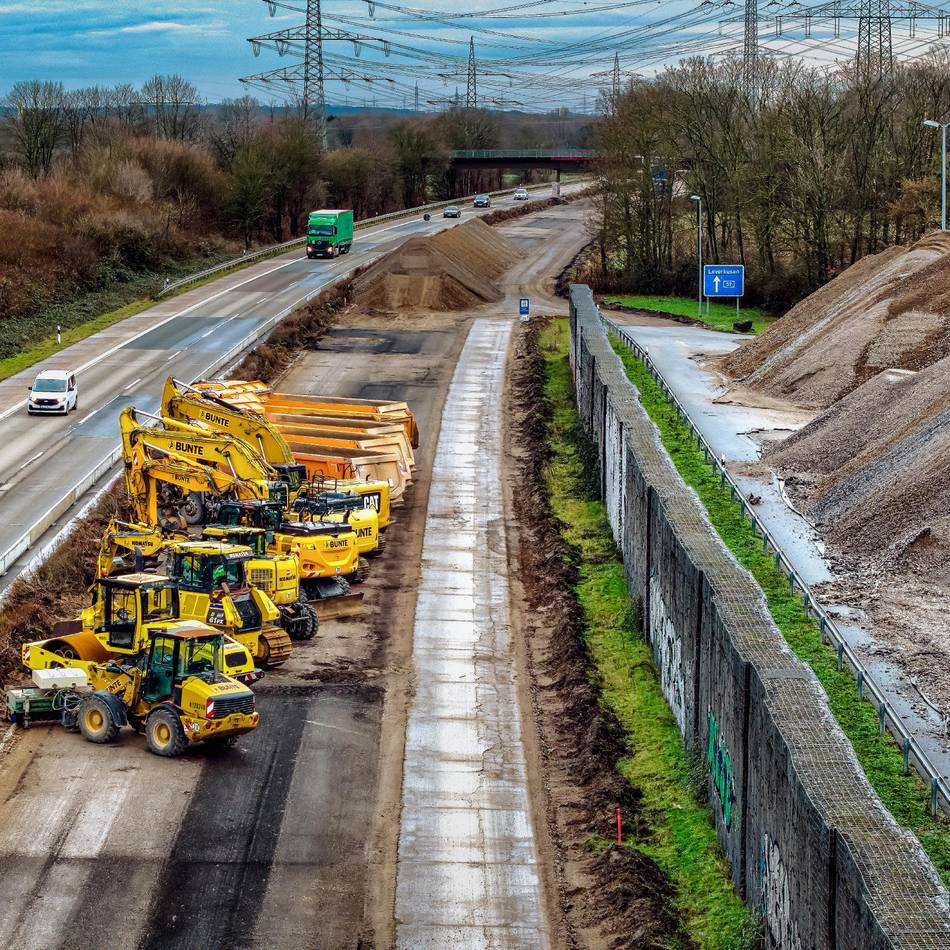 Zwischen Monheim und Düsseldorf: Bauarbeiten an der A59 wurden wegen des Frosts unterbrochen