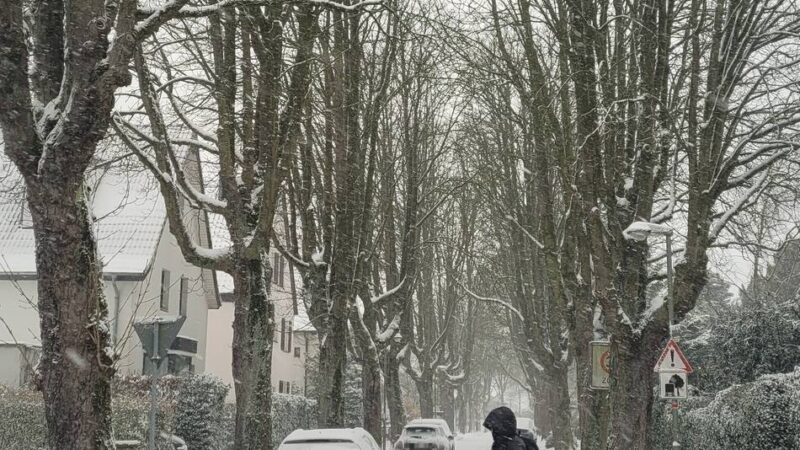 Winter in Meerbusch: Dichtes Schneetreiben am Mittwoch