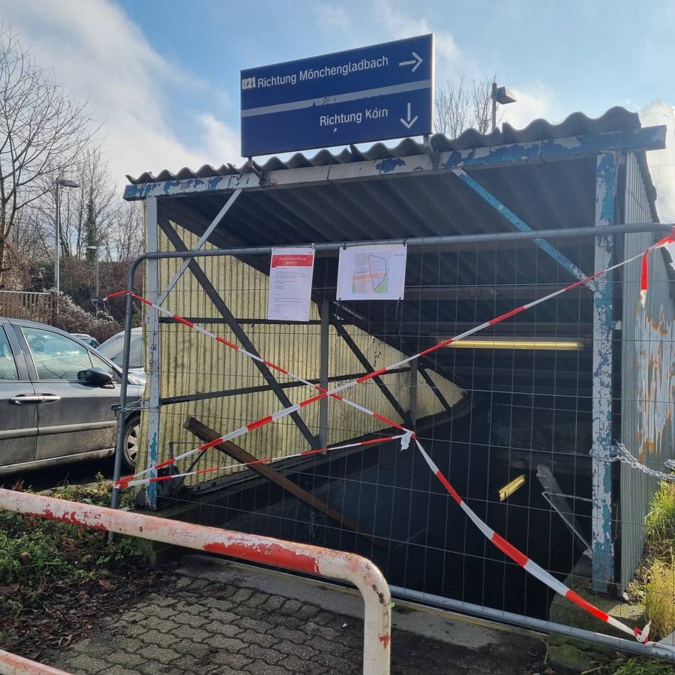 Sperrung am Bahnhof Jüchen: Gesperrte Unterführung sorgt für Unmut in Jüchen