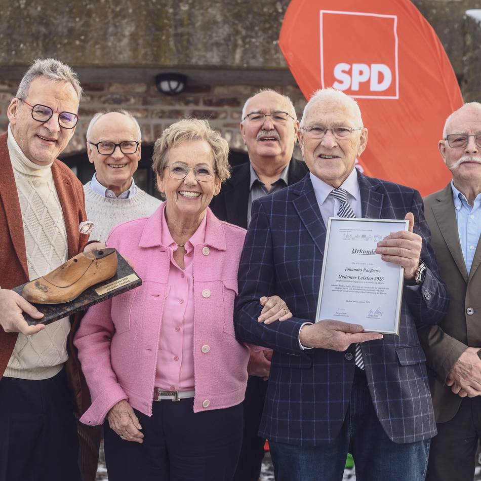 Auszeichnung der SPD: Johannes Paeßens ist der neue Preisträger des Uedemer Leistens