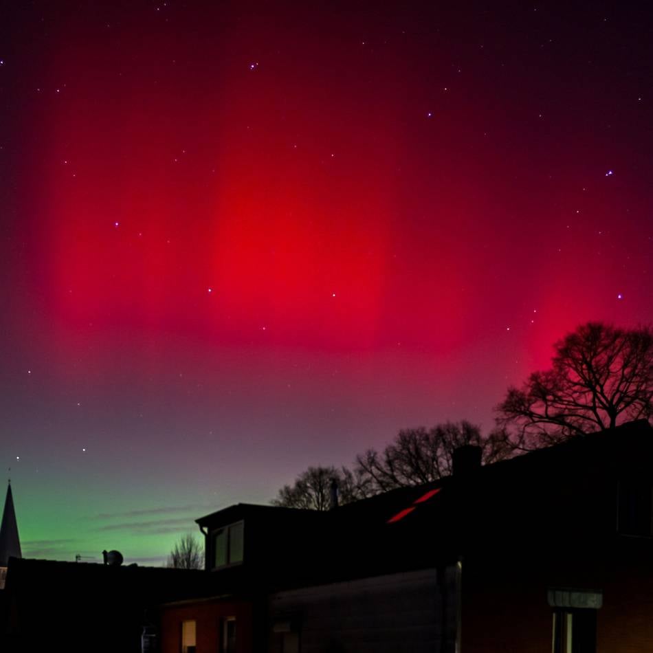 Besonderes Naturschauspiel: So schön leuchteten die Polarlichter über dem Kreis Kleve