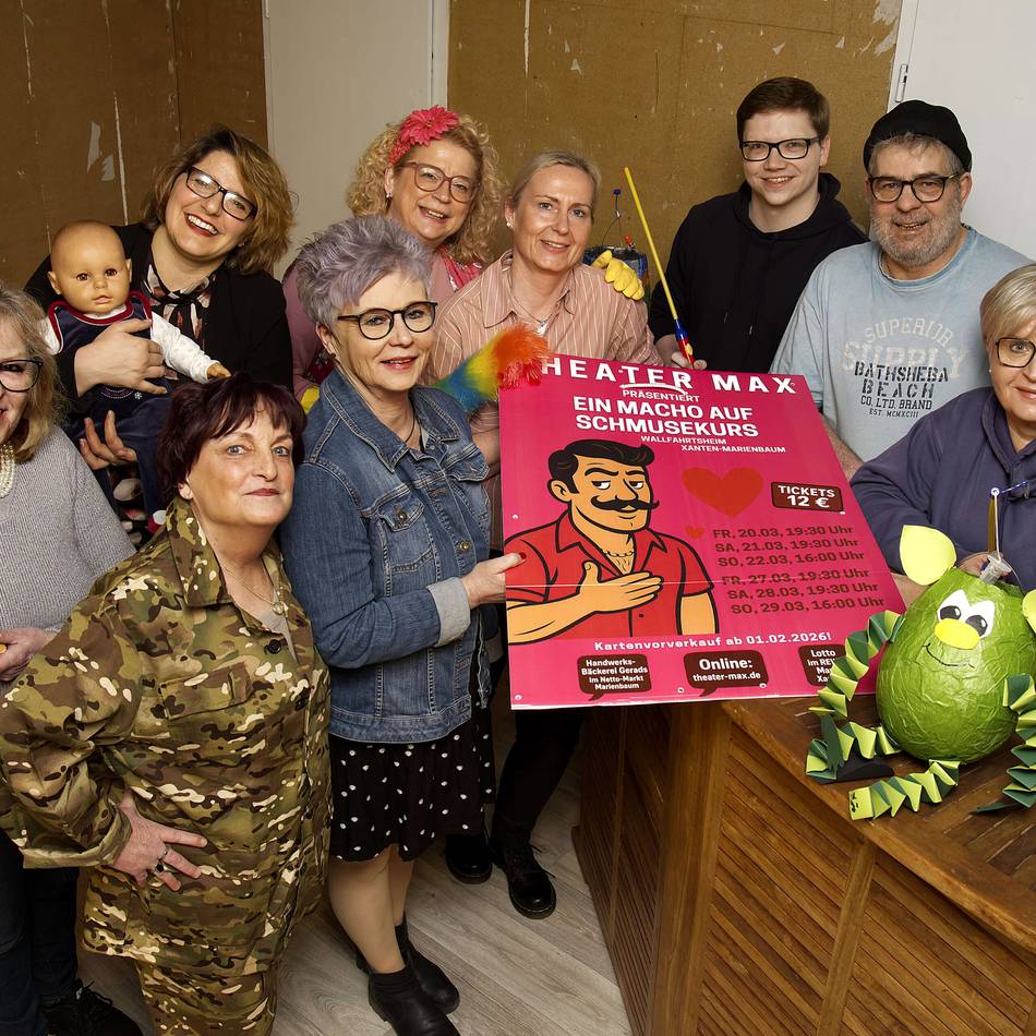 Xantener MaX-Theater probt neue Komödie: Wie ein Macho das Schmusen lernt