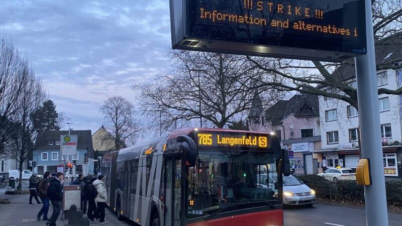 Streikaufruf betrifft auch Hilden: Verdi-Streiks – Rheinbahn-Busse fahren eingeschränkt
