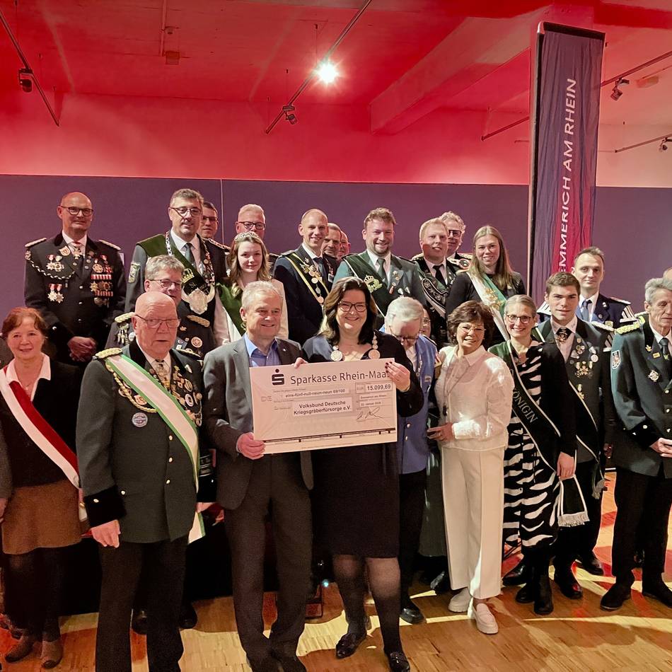 Emmericher Neujahrsempfang 2026: Ein dicker Scheck von den Schützen