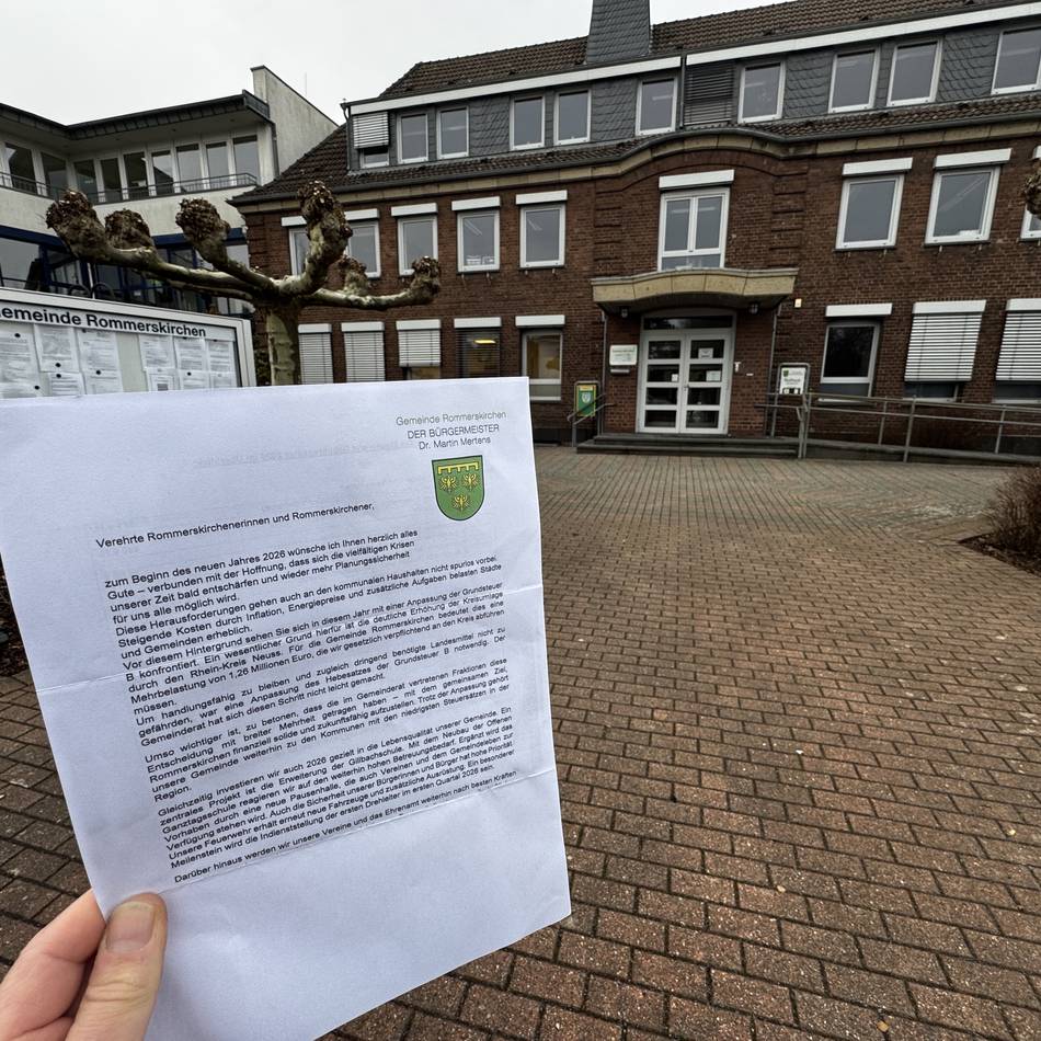 Gemeinde Rommerskirchen weist Schuld von sich: 5500 Grundsteuer-Briefe enden mitten im Satz