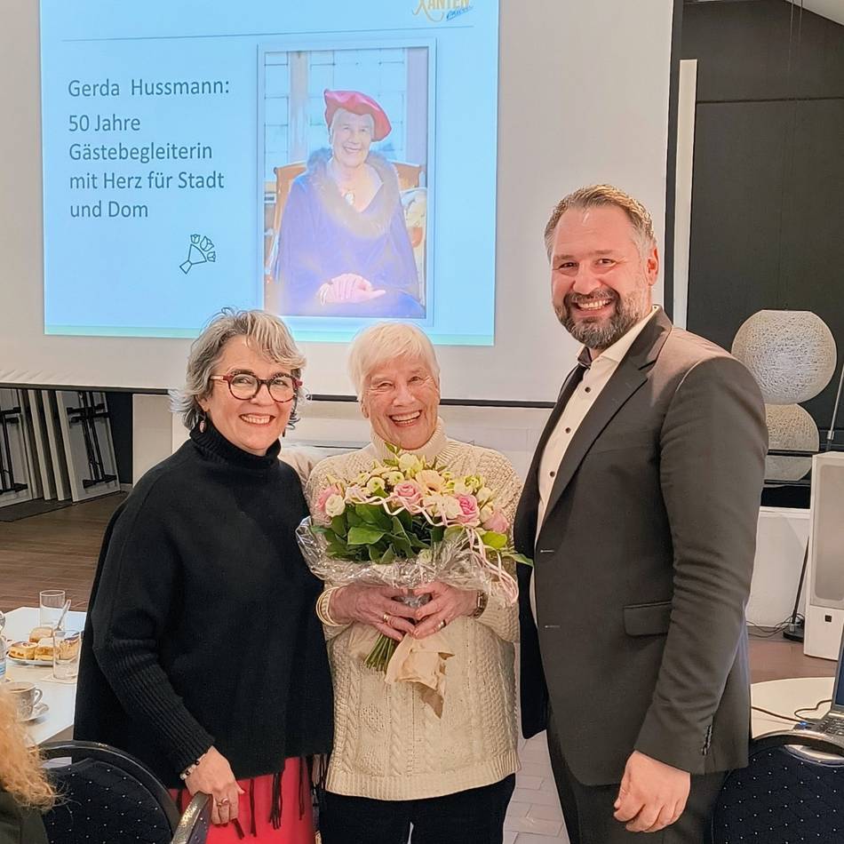 Ehrung durch die TIX: Gerda Hußmann führt Touristen seit 50 Jahren durch Xanten