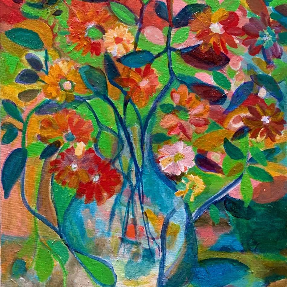 Anne Samson stellt im Hückeswagener Haus Zach aus: Florale und abstrakte Kunst als Gegenpol zu den Problemen in der Welt