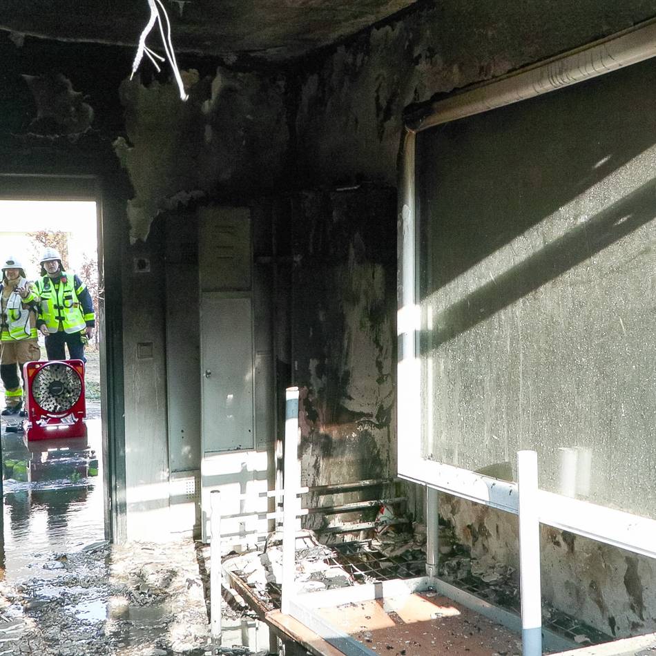 Monheim: Zimmerbrand im Übergangswohnheim an der Niederstraße