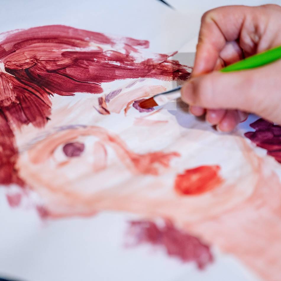 Aktionen für Kinder im Neanderthal Museum: Mit wenigen Pinselstrichen zu einem Selbstporträt