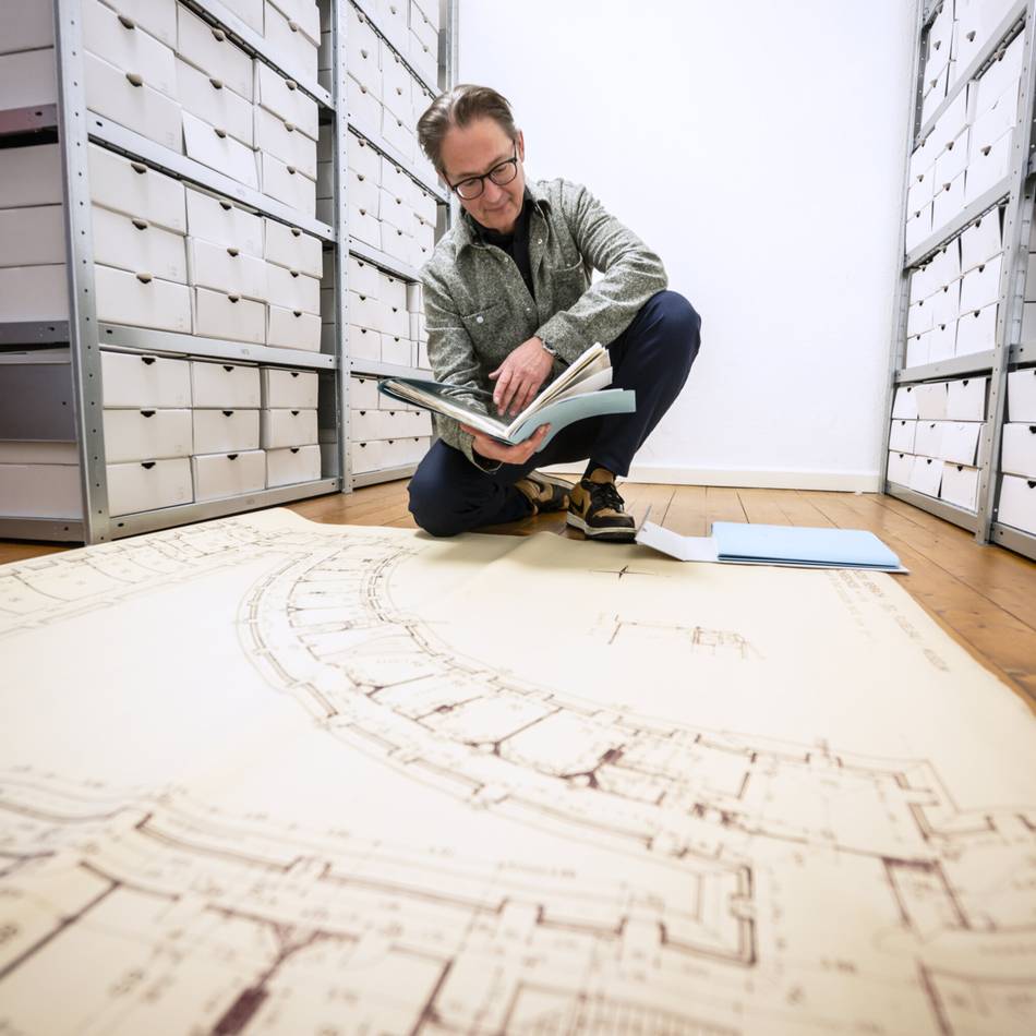 Archive in Düsseldorf: Einblick in frühere Sanierungen von Schloss Benrath