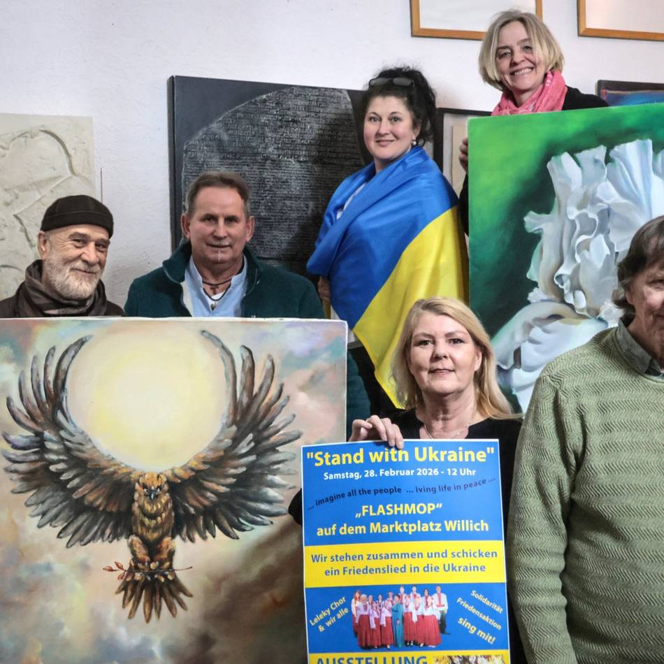 Marktplatz in Willich: Flashmob und Friedenslied für die Ukraine