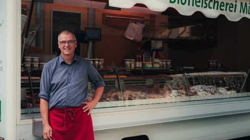 In Monheim: Biofleischerei Jörg Müller erweitert Angebot auf dem Wochenmarkt
