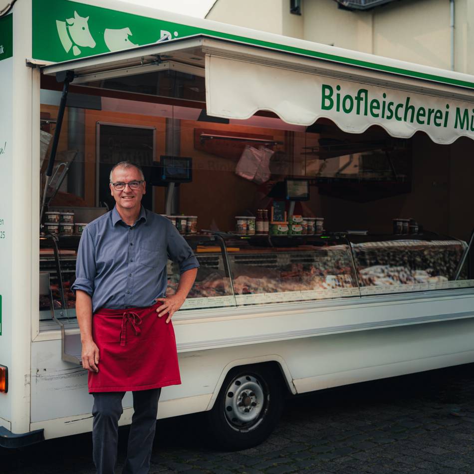 In Monheim: Biofleischerei Jörg Müller erweitert Angebot auf dem Wochenmarkt