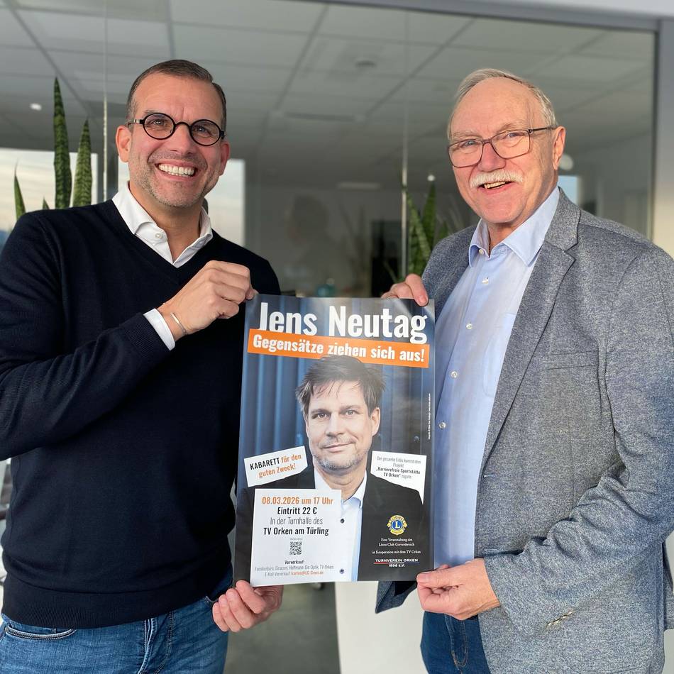 Projekt des TV Orken und Lions Club Grevenbroich: Kabarett für den guten Zweck – Umbau zu barrierefreier Sportanlage