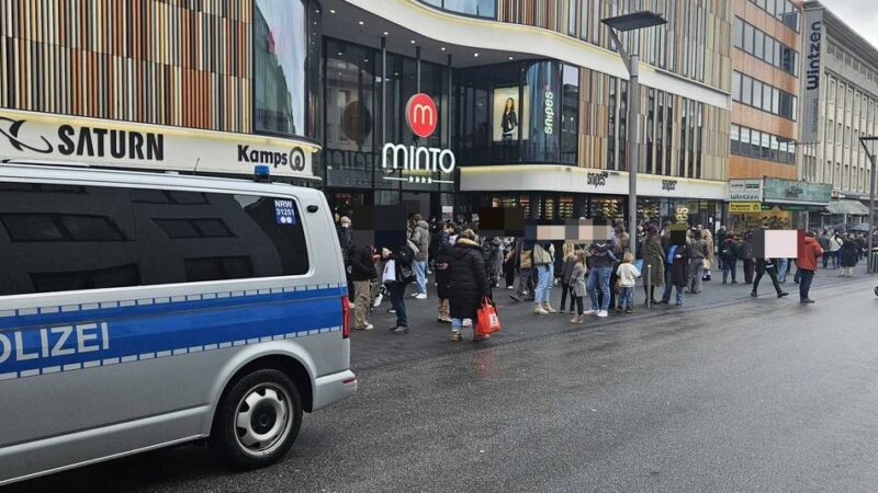 Brandmeldealarm im Einkaufszentrum: Minto an der Hindenburgstraße geräumt