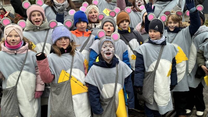 42 Gruppen zogen mit: Narren trotzen der Kälte beim Kinderkarnevalszug in Weeze