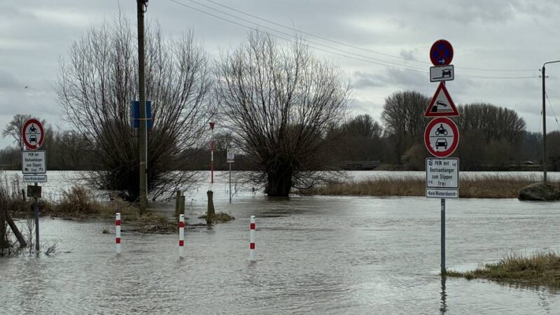 So ist die aktuelle Lage: Hochwasser am Niederhein – die Pegel steigen