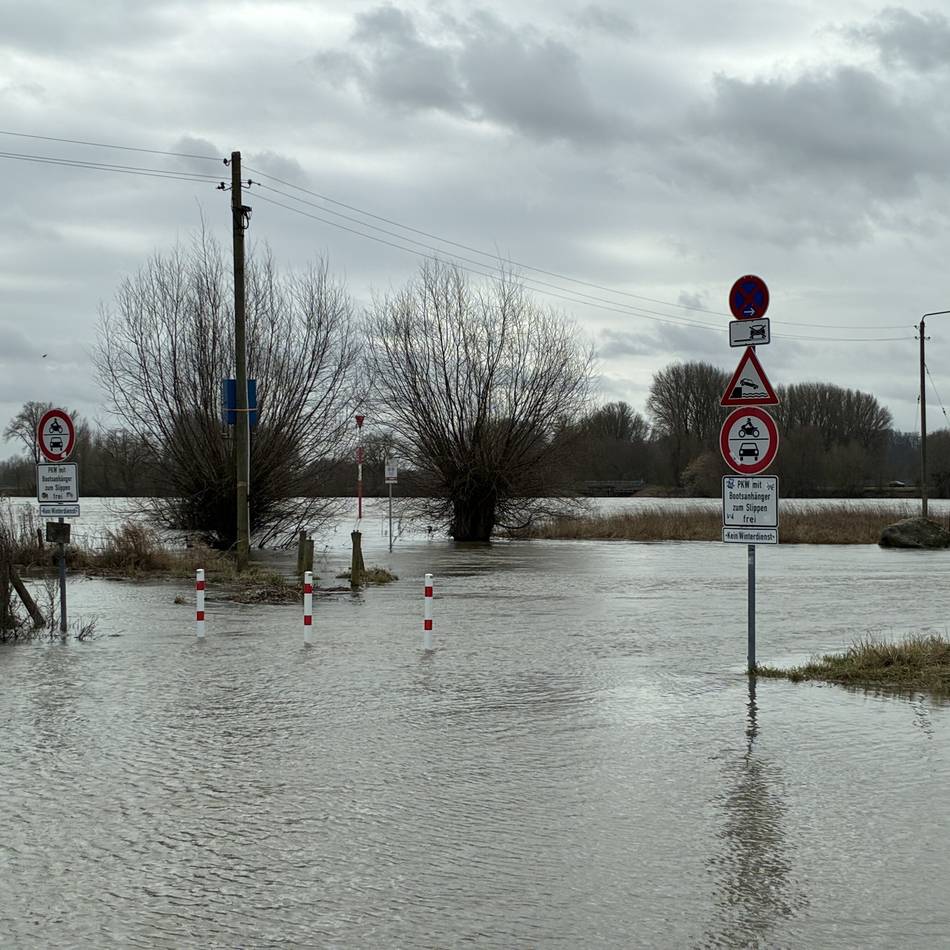 So ist die aktuelle Lage: Hochwasser am Niederhein – die Pegel steigen
