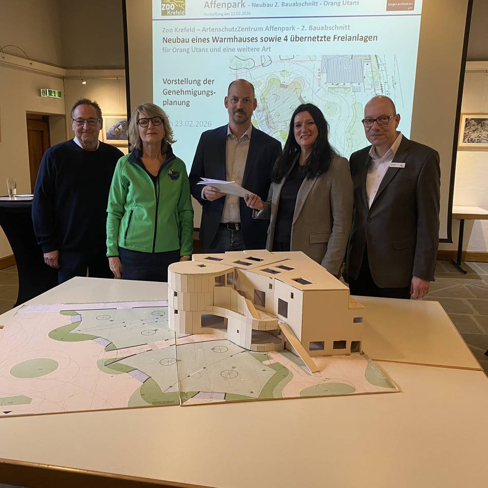 Neuer Menschenaffen-Park im Zoo Krefeld: Das Orang-Utan-Haus steht vor dem Baustart