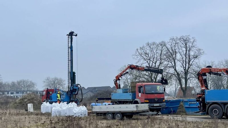 Im Baugebiet Neu-See-Land: In Goch finden Probebohrungen für die Nutzung thermischer Energie statt