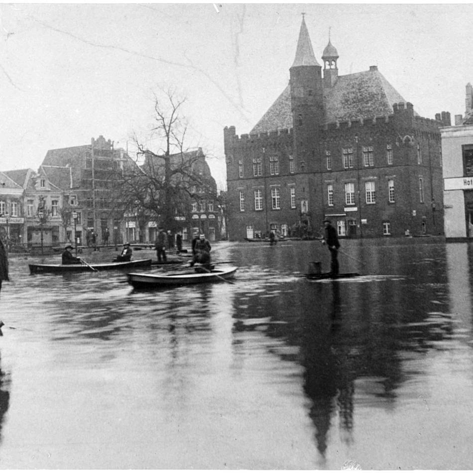 Jahrhundert-Flut im Kreis Kleve: Als der Rhein vor 100 Jahren Kalkars Mitte überflutete