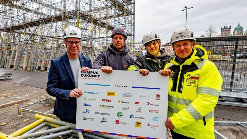 „Campus Zukunft“ in Neuss: Bauarbeiten auf dem Wendersplatz schreiten voran